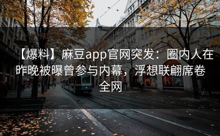 【爆料】麻豆app官网突发：圈内人在昨晚被曝曾参与内幕，浮想联翩席卷全网
